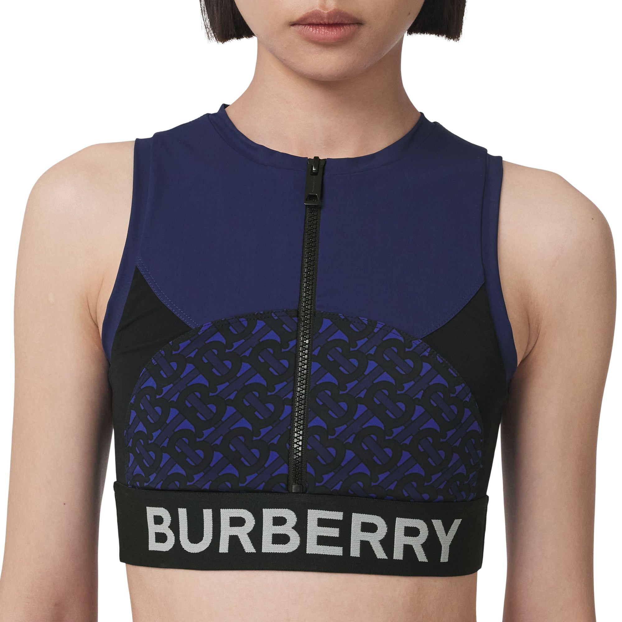 Haut court en jersey stretch Monogram - Deep Royal Blue