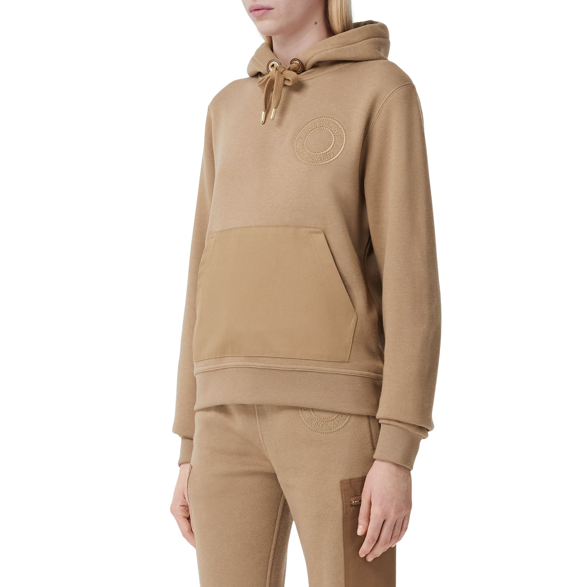 Hoodie oversize en jersey de coton avec logo - Camel