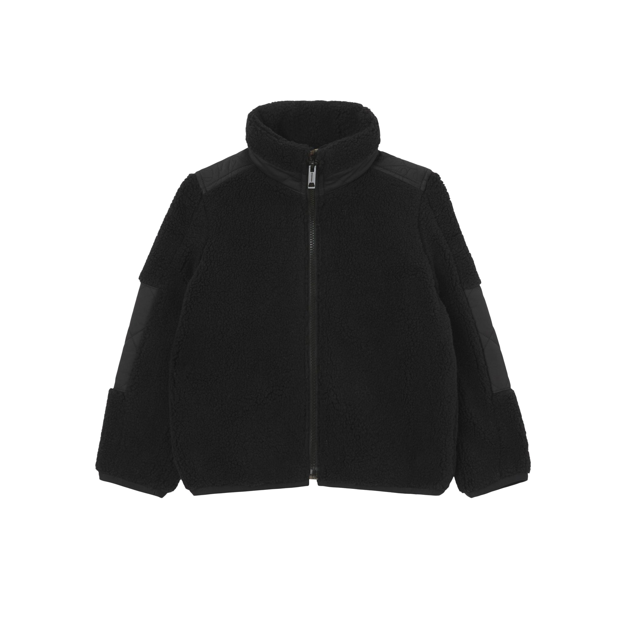 Veste en molleton monogramme à panneaux matelassés - Black
