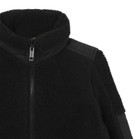 Veste en molleton monogramme à panneaux matelassés - Black