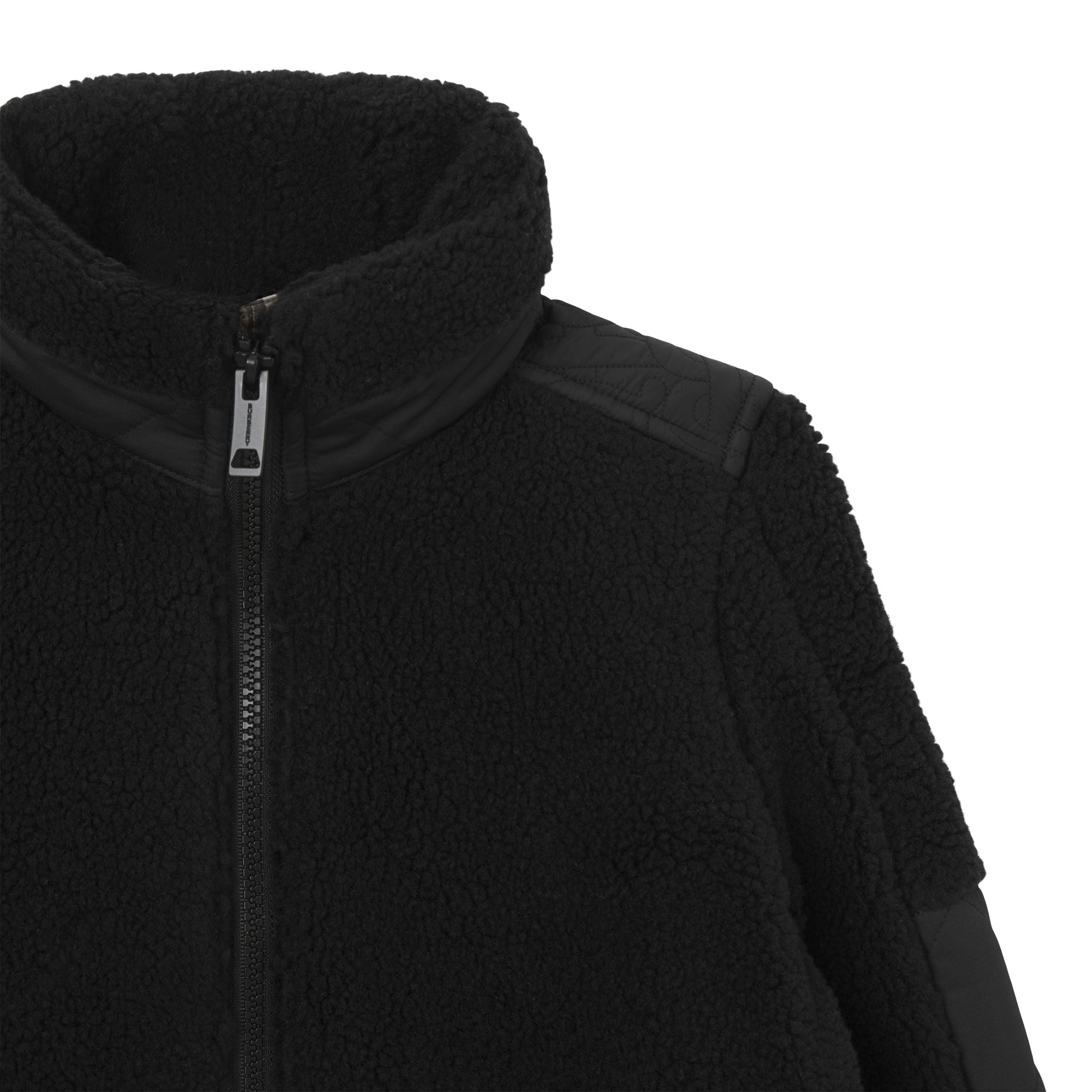 Veste en molleton monogramme à panneaux matelassés - Black