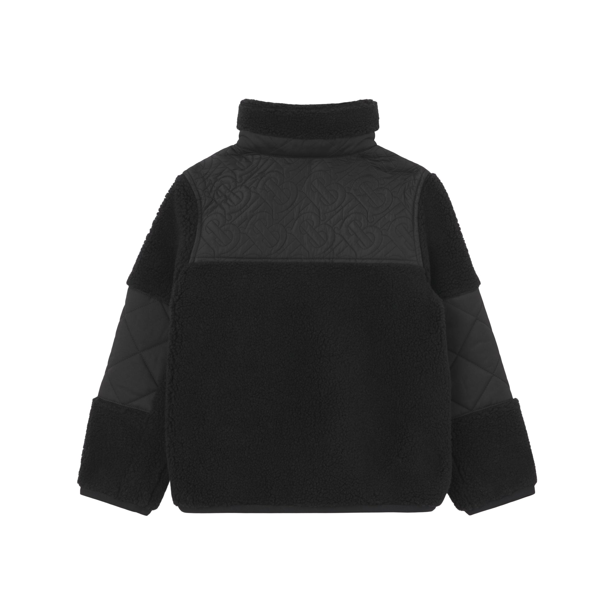Veste en molleton monogramme à panneaux matelassés - Black