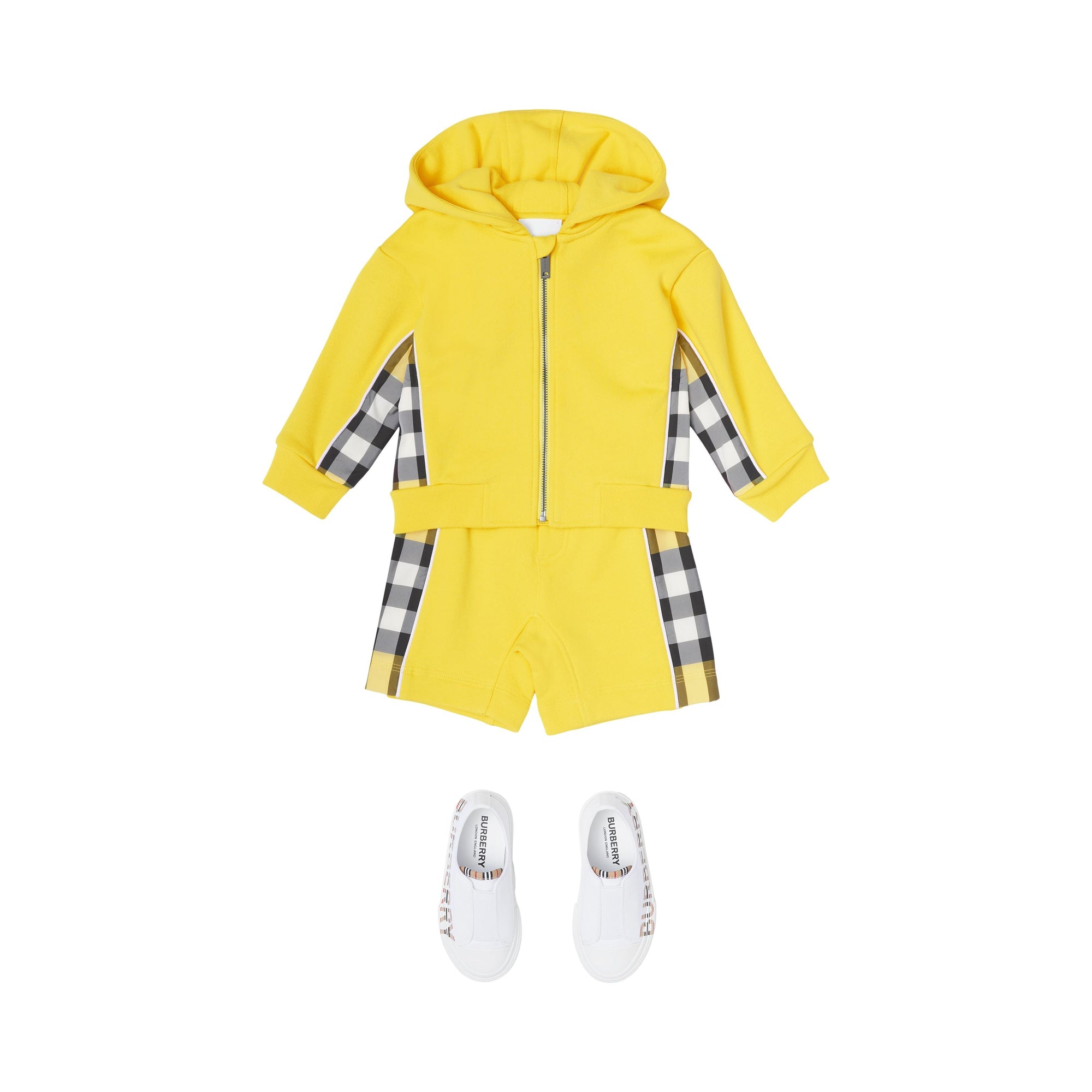 Short à motif check - Acid Yellow