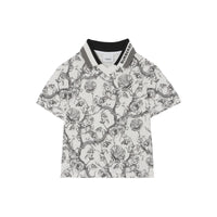 Polo à illustration florale - Black & White