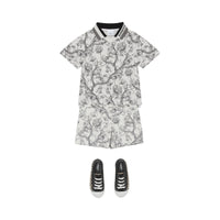Polo à illustration florale - Black & White
