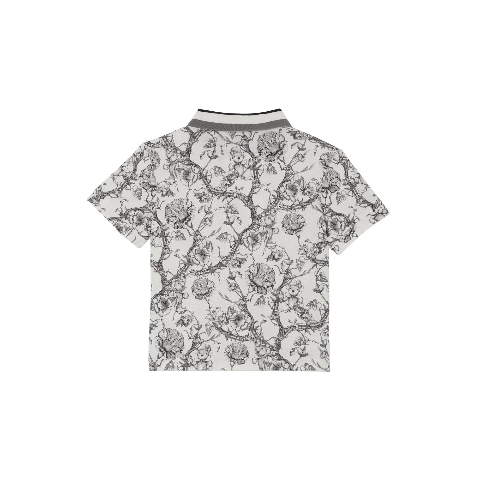 Polo à illustration florale - Black & White