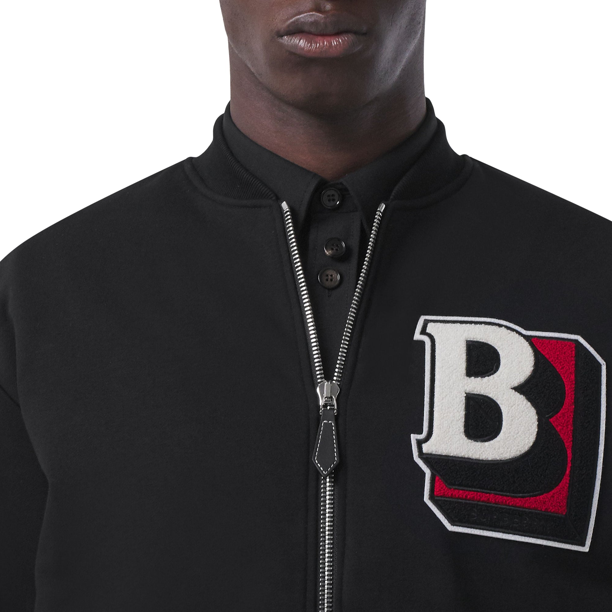 Bombers en coton mélangé à lettre - Black