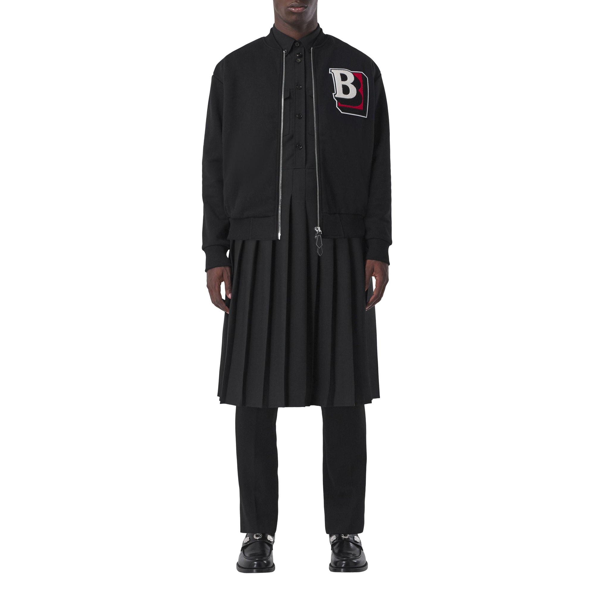 Bombers en coton mélangé à lettre - Black