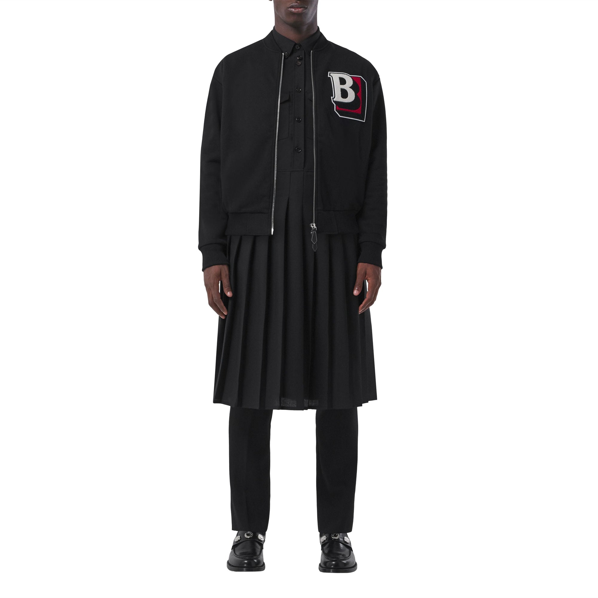Bombers en coton mélangé à lettre - Black