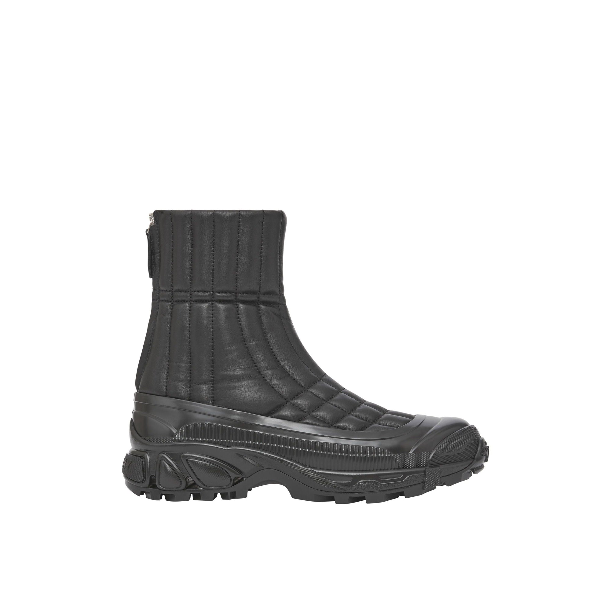 Bottines matelassées en cuir d'agneau - Black
