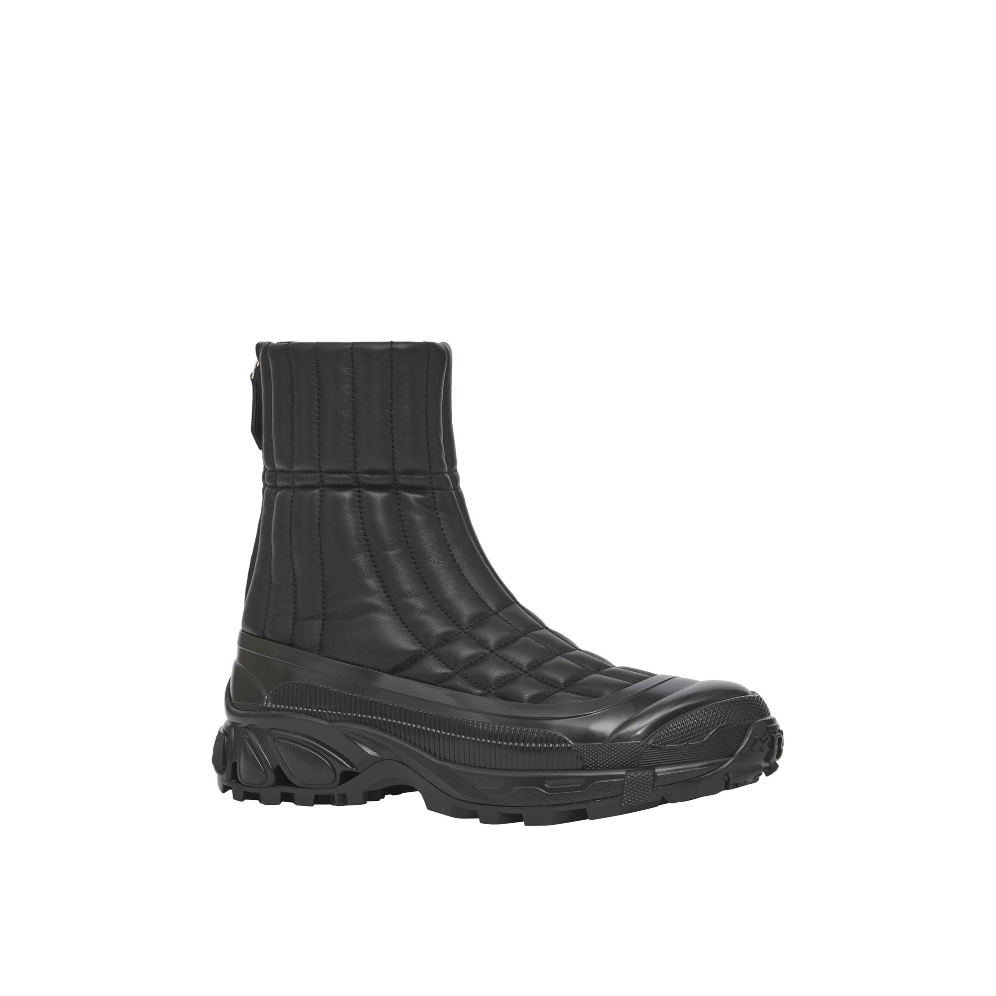Bottines matelassées en cuir d'agneau - Black