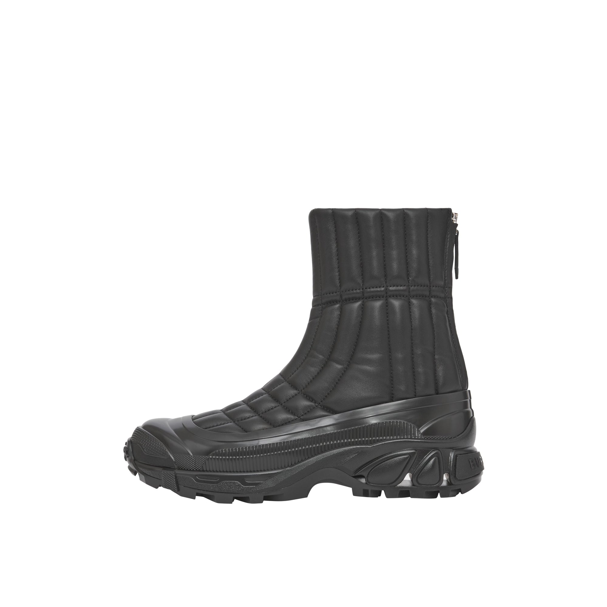 Bottines matelassées en cuir d'agneau - Black