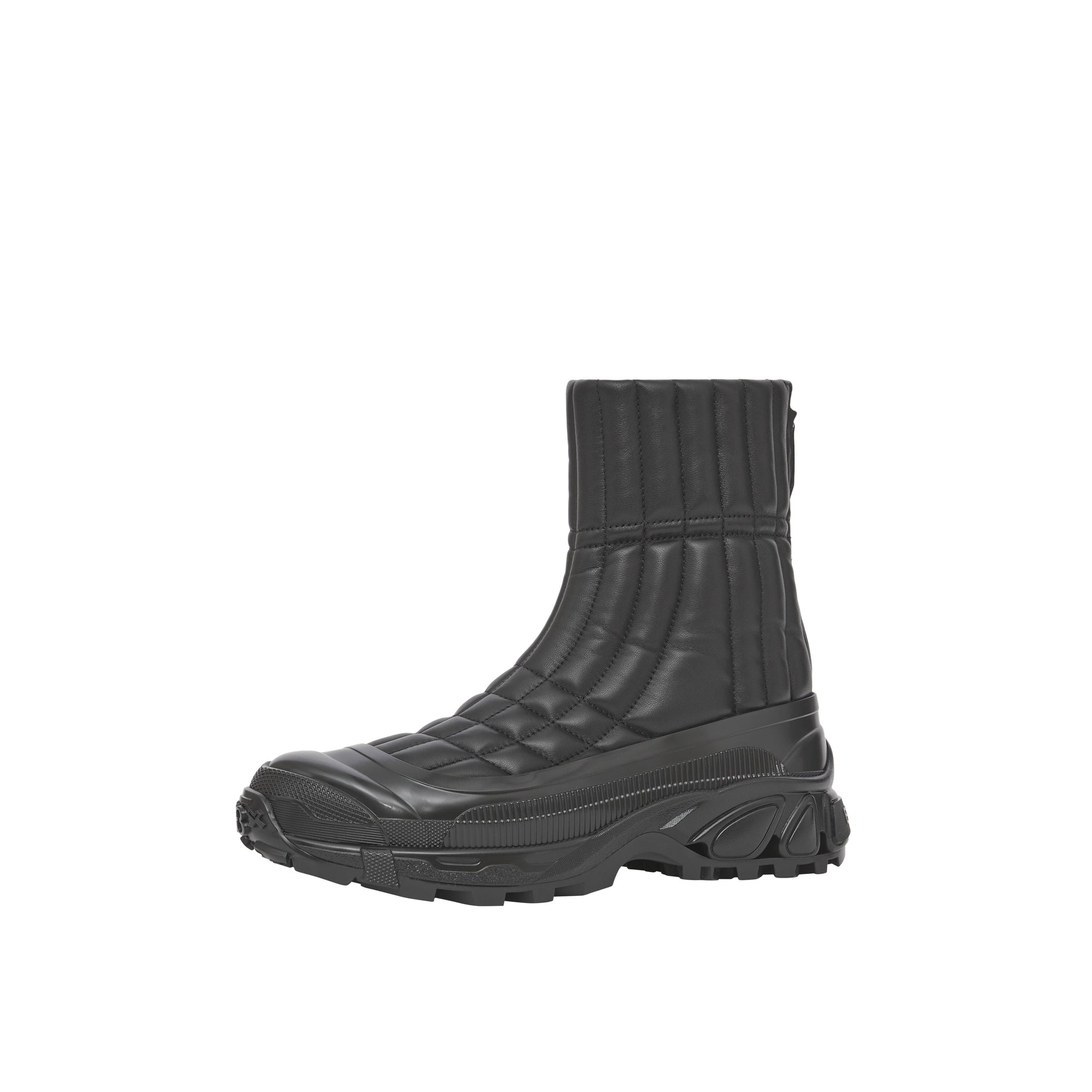 Bottines matelassées en cuir d'agneau - Black
