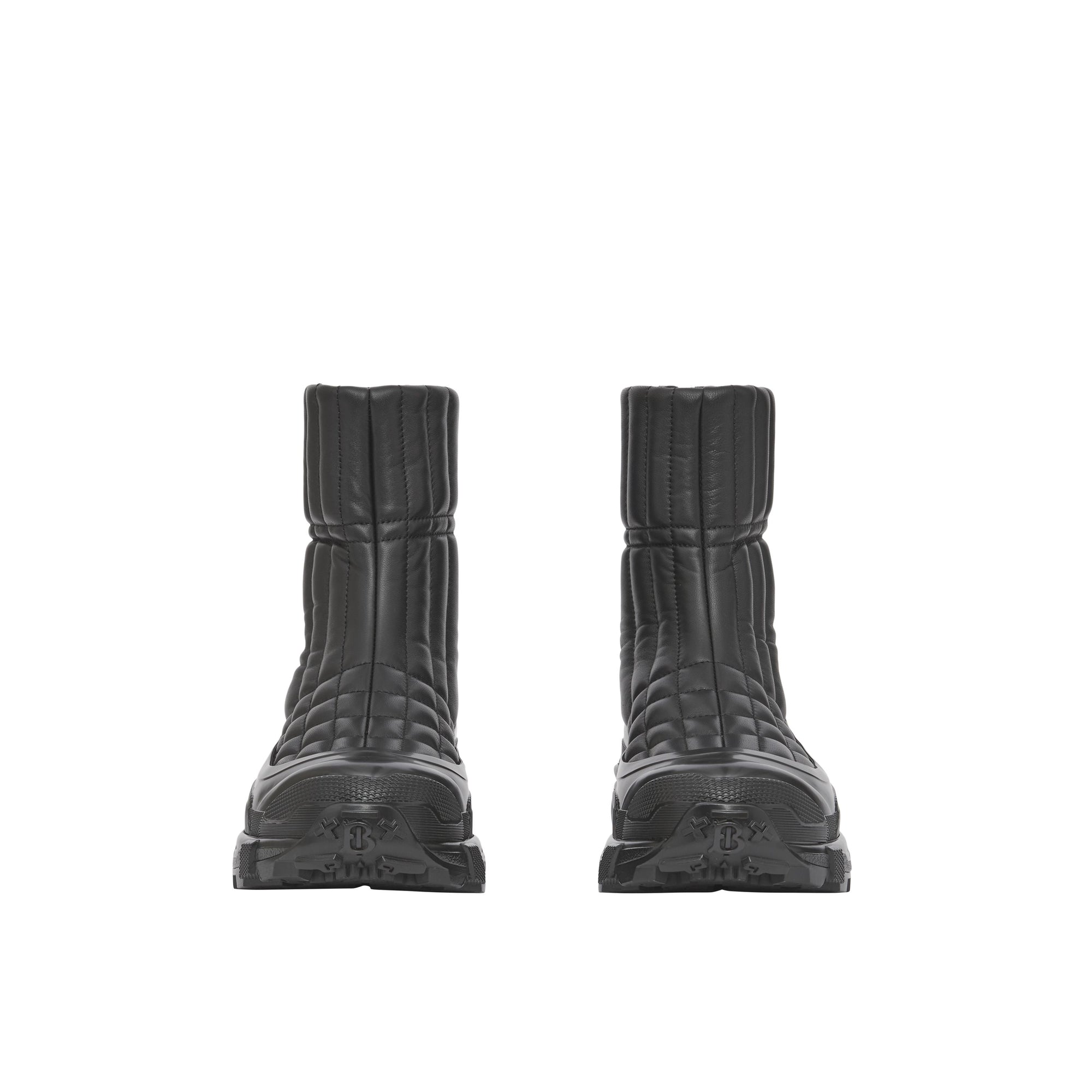 Bottines matelassées en cuir d'agneau - Black