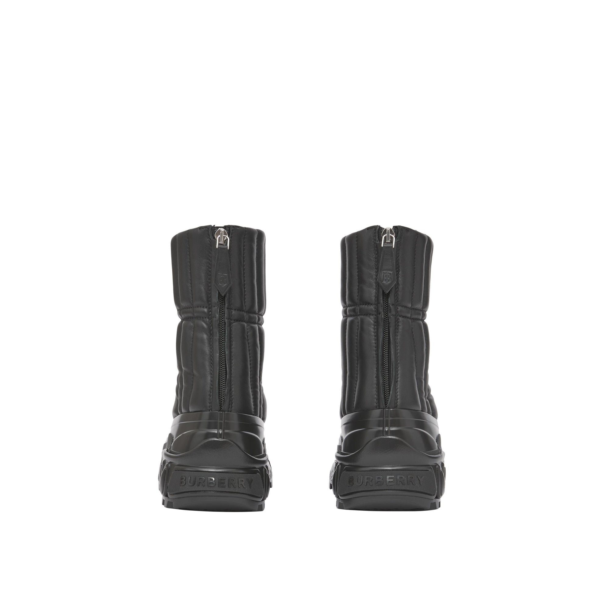 Bottines matelassées en cuir d'agneau - Black