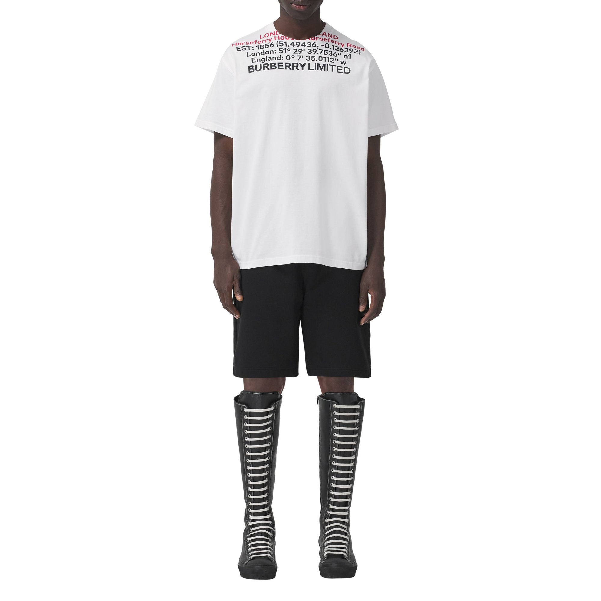 T-shirt oversize en coton à coordonnées - White
