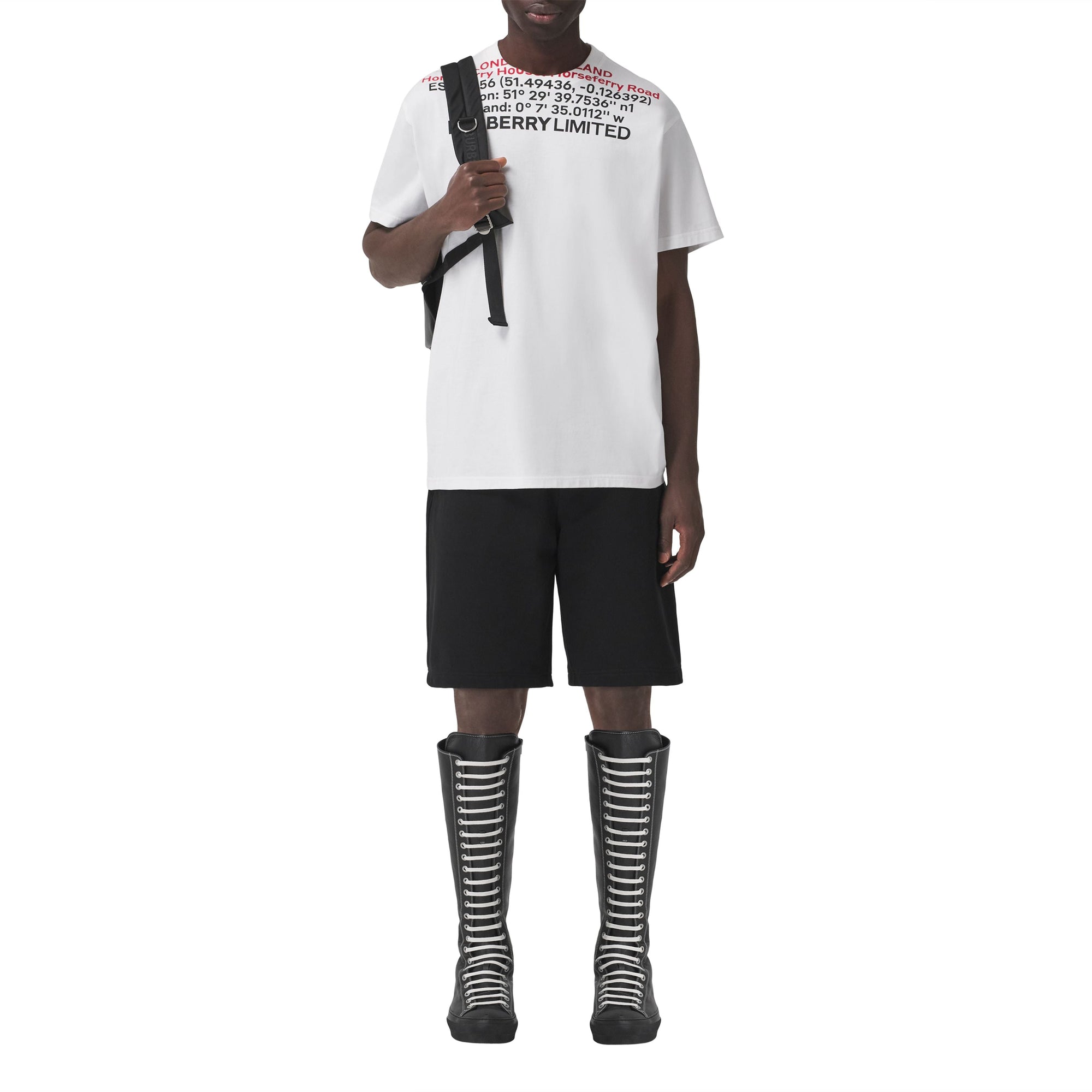 T-shirt oversize en coton à coordonnées - White