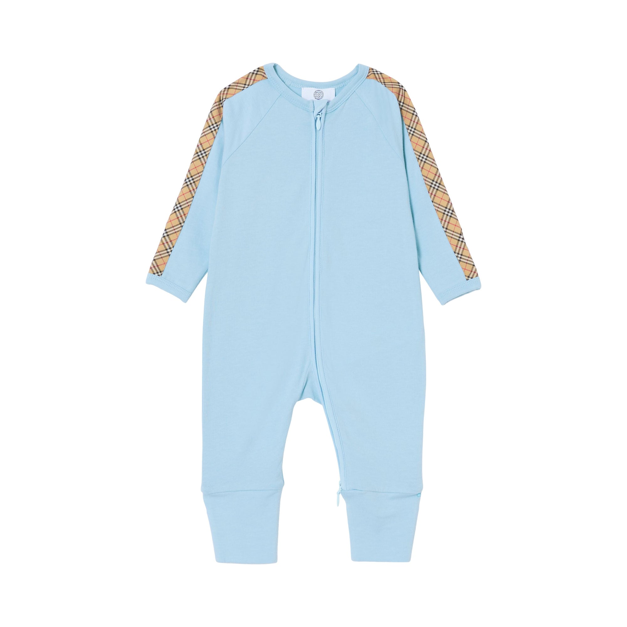Coffret cadeau pour bébé à carreaux en trois pièces - Powdered Blue