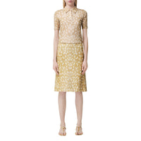 Polo en coton et cachemire à imprimé daim - Honey