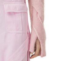 Pull court en cachemire mélangé à torsades - Pale Candy Pink