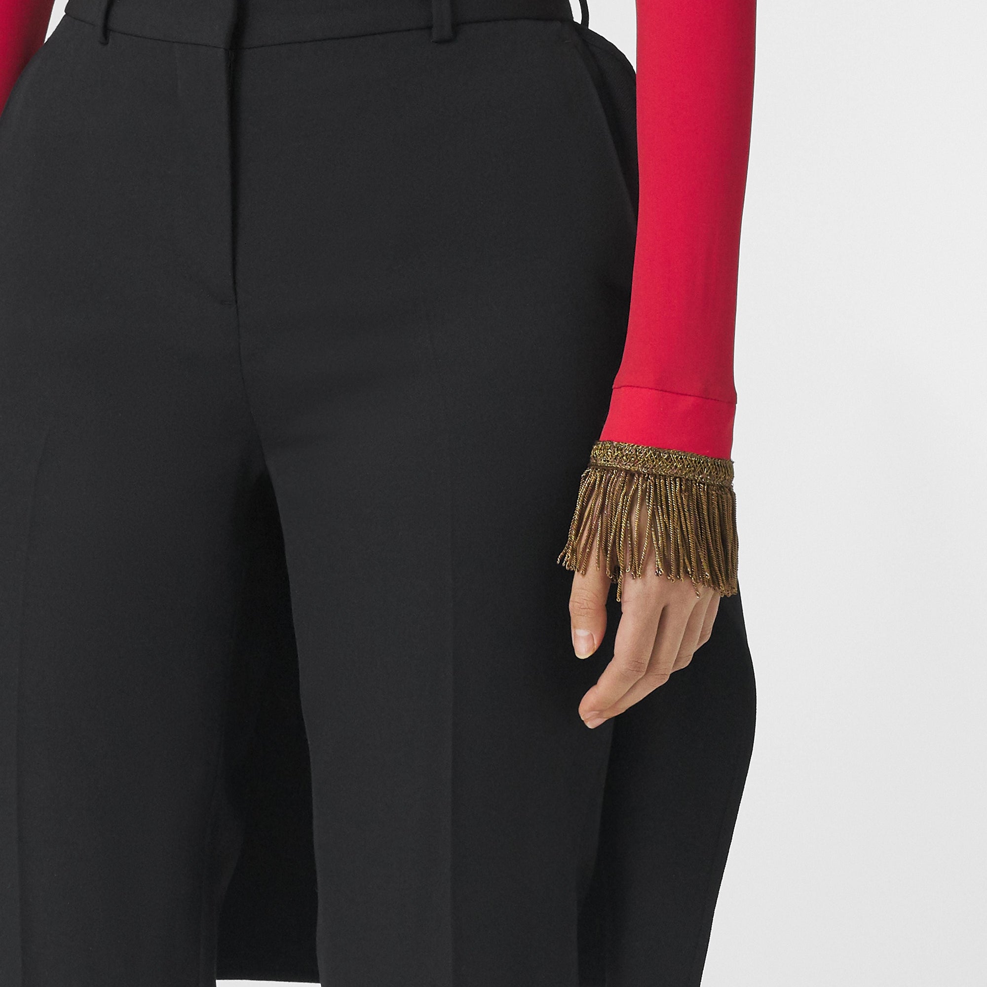 Pantalon tailleur sur mesure en laine - Black