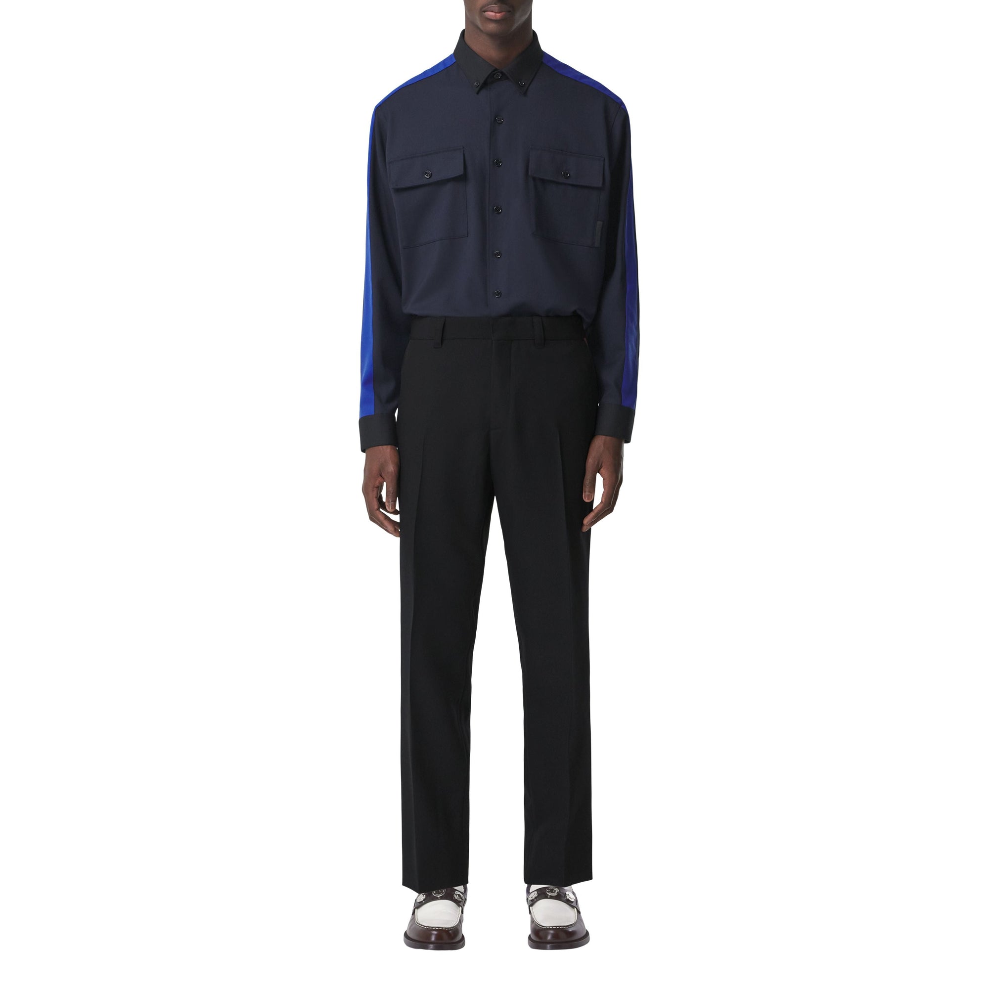 Pantalon de costume en laine et coton - Black