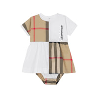 Robe et bloomer à motif check - White