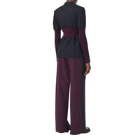 Veste tailleur en laine avec panneaux - Navy Black