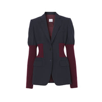 Veste tailleur en laine avec panneaux - Navy Black