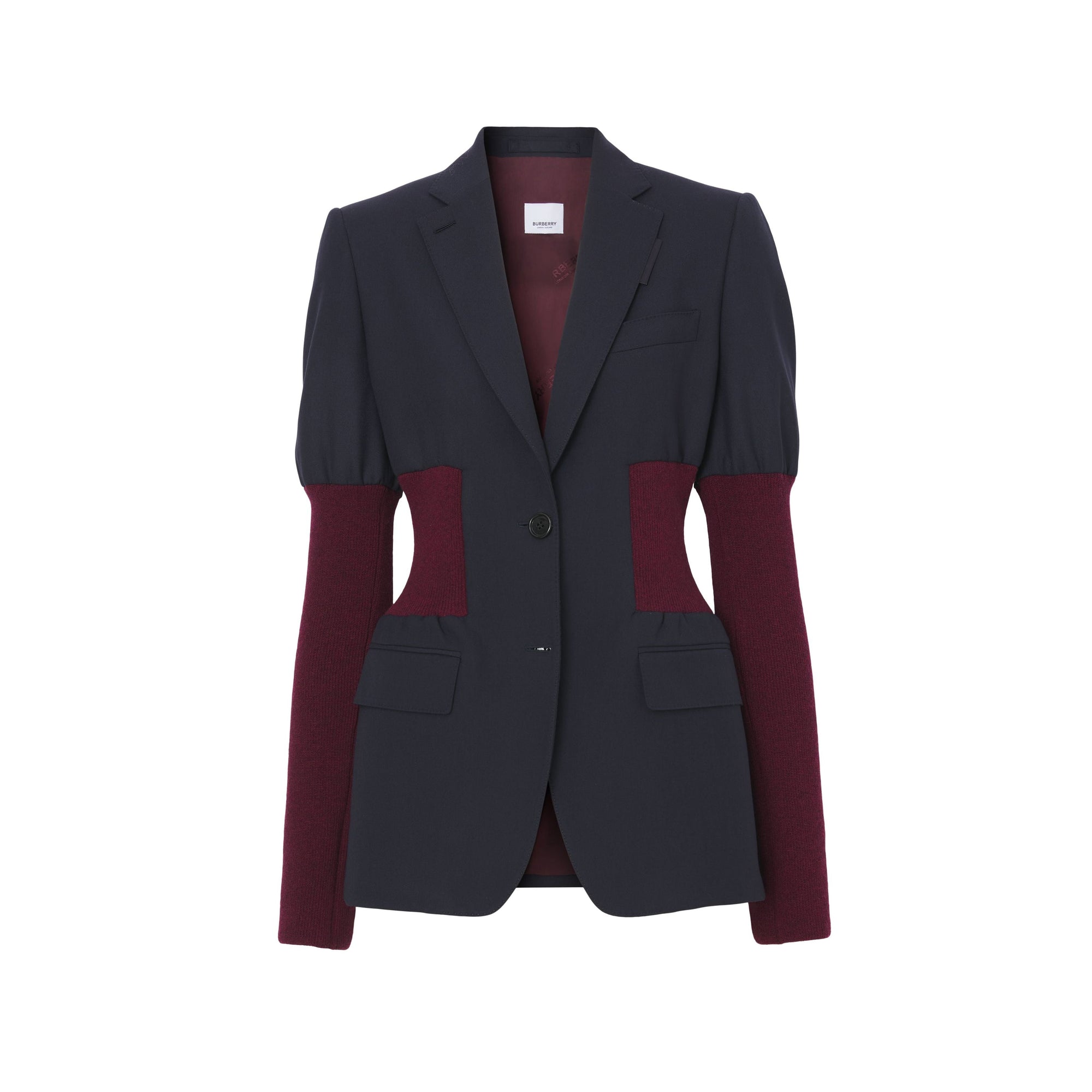 Veste tailleur en laine avec panneaux - Navy Black