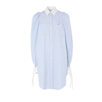 Robe chemise en popeline de coton rayée - Pale Blue Stripe