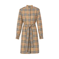 Robe chemise ceinturée à motif Vintage check - Archive Beige Check