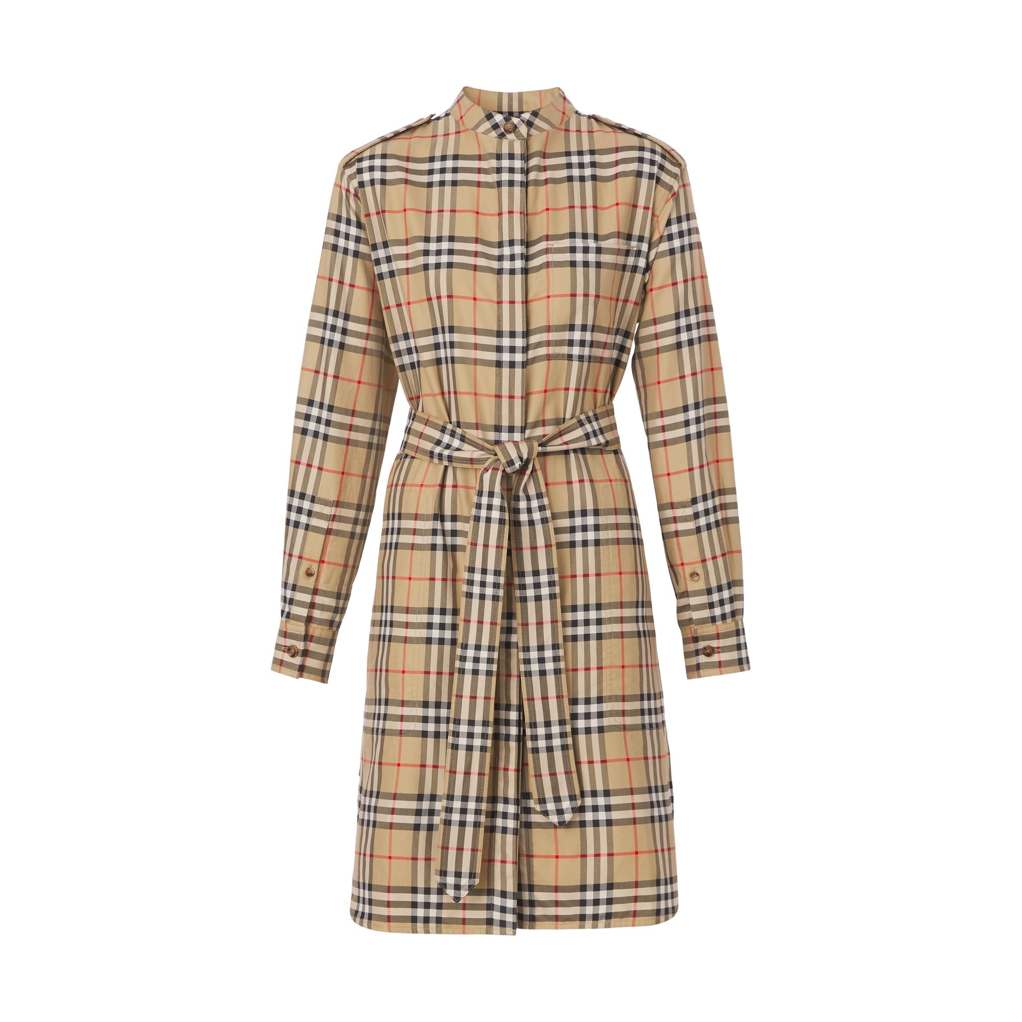 Robe chemise ceinturée à motif Vintage check - Archive Beige Check