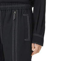 Pantalon cargo en coton surpiqué - Black