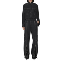 Pantalon cargo en coton surpiqué - Black