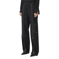 Pantalon cargo en coton surpiqué - Black