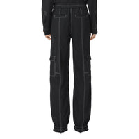 Pantalon cargo en coton surpiqué - Black