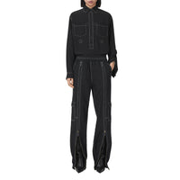 Pantalon cargo en coton surpiqué - Black