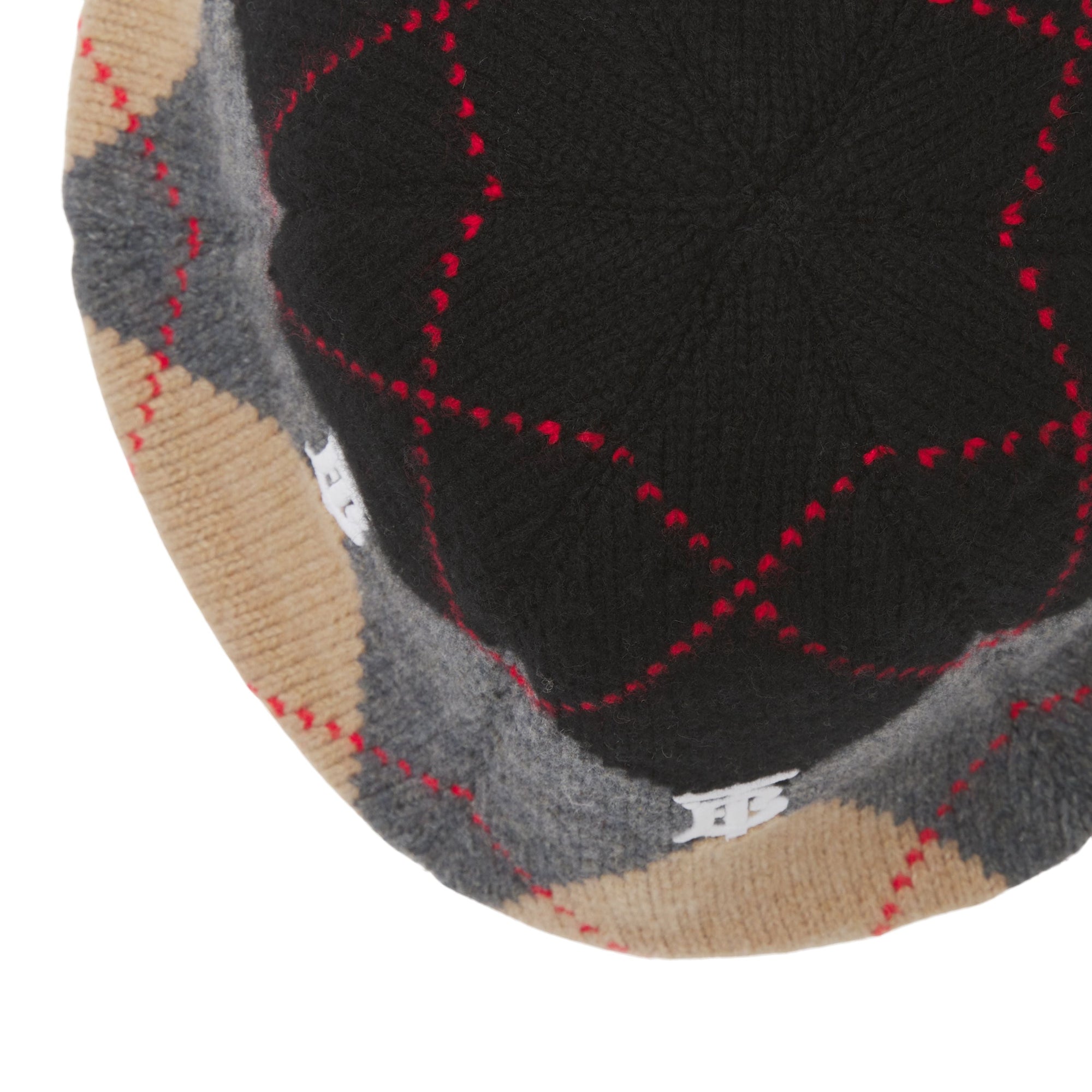 Bob en laine et cachemire argyle jacquard - Grey Argyle Knit