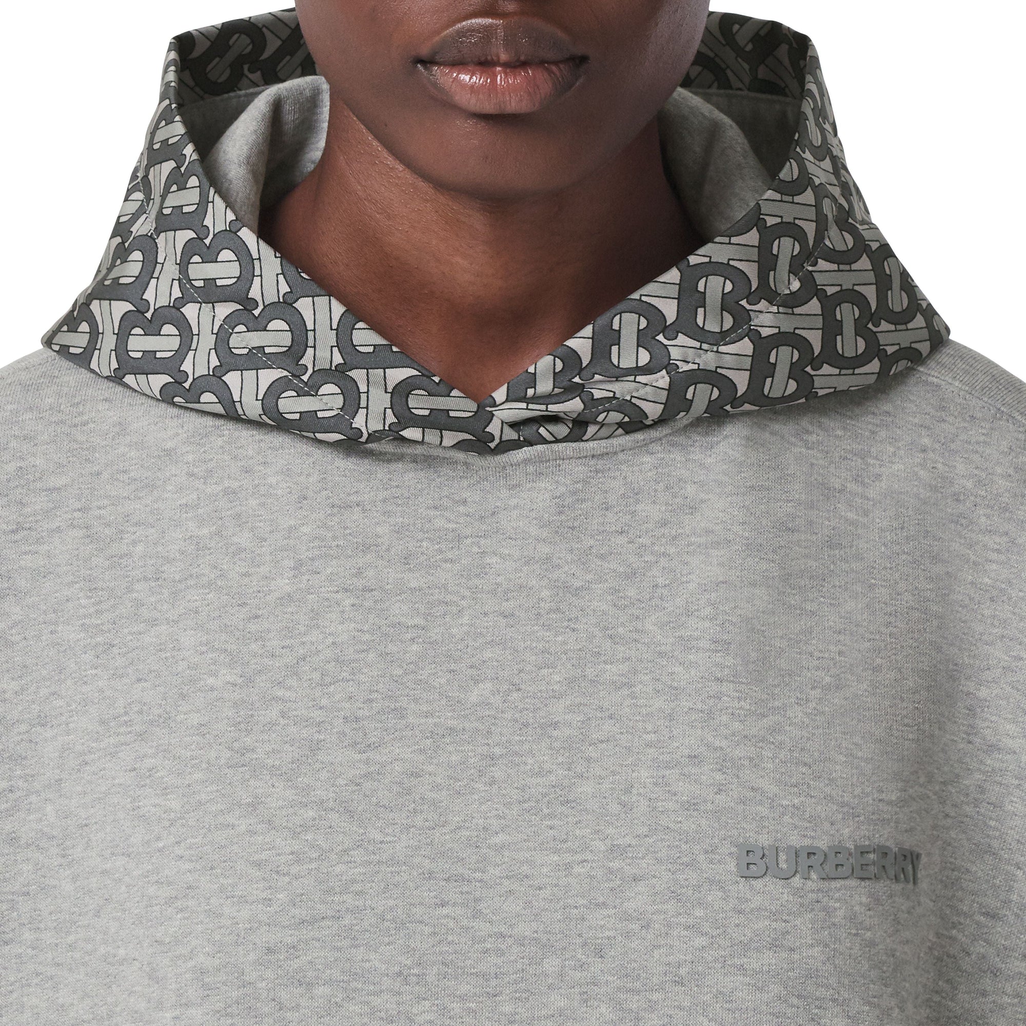 Hoodie oversize en coton Monogram - Pale Grey Melange
