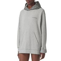 Hoodie oversize en coton Monogram - Pale Grey Melange