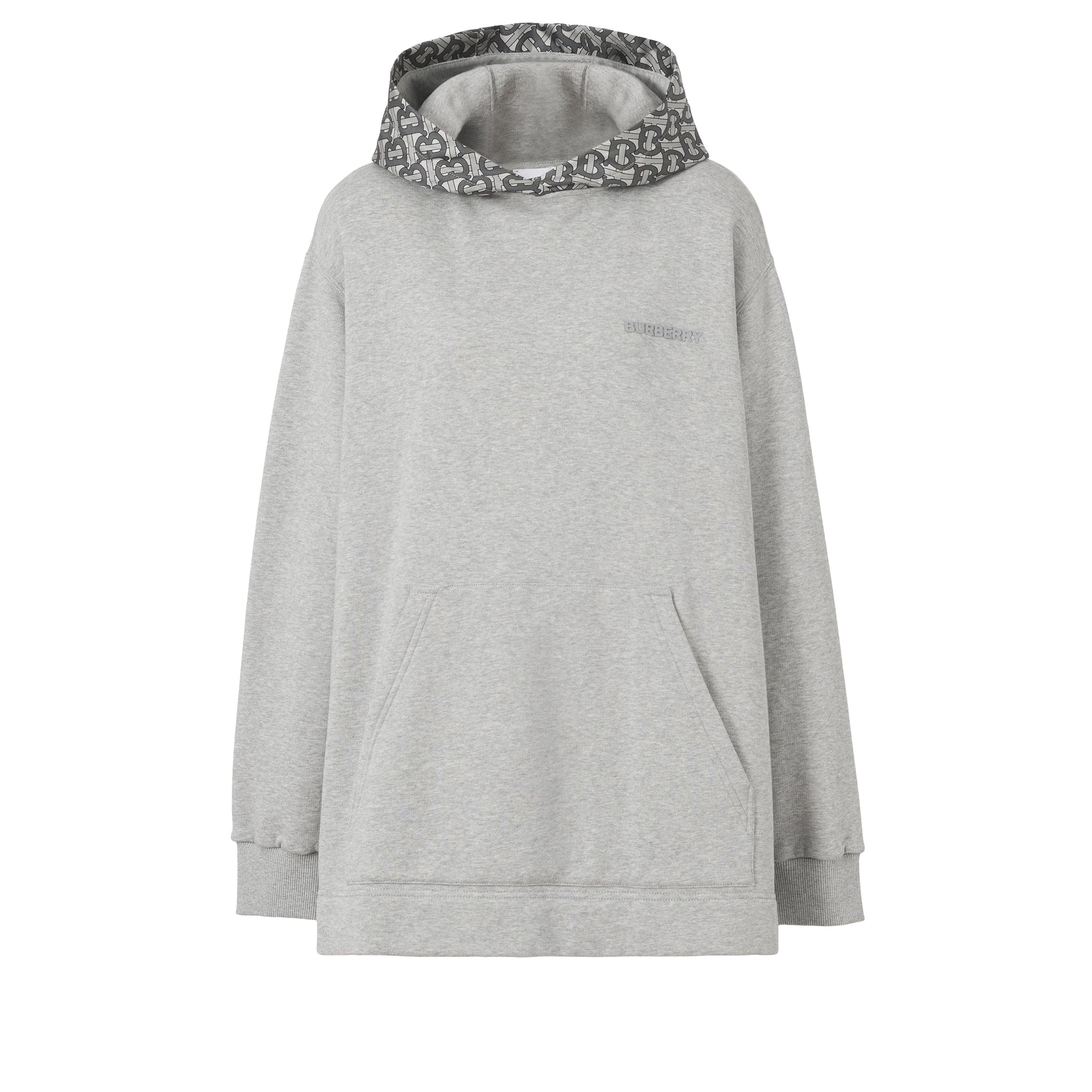 Hoodie oversize en coton Monogram - Pale Grey Melange