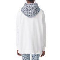 Hoodie oversize en coton Monogram - White