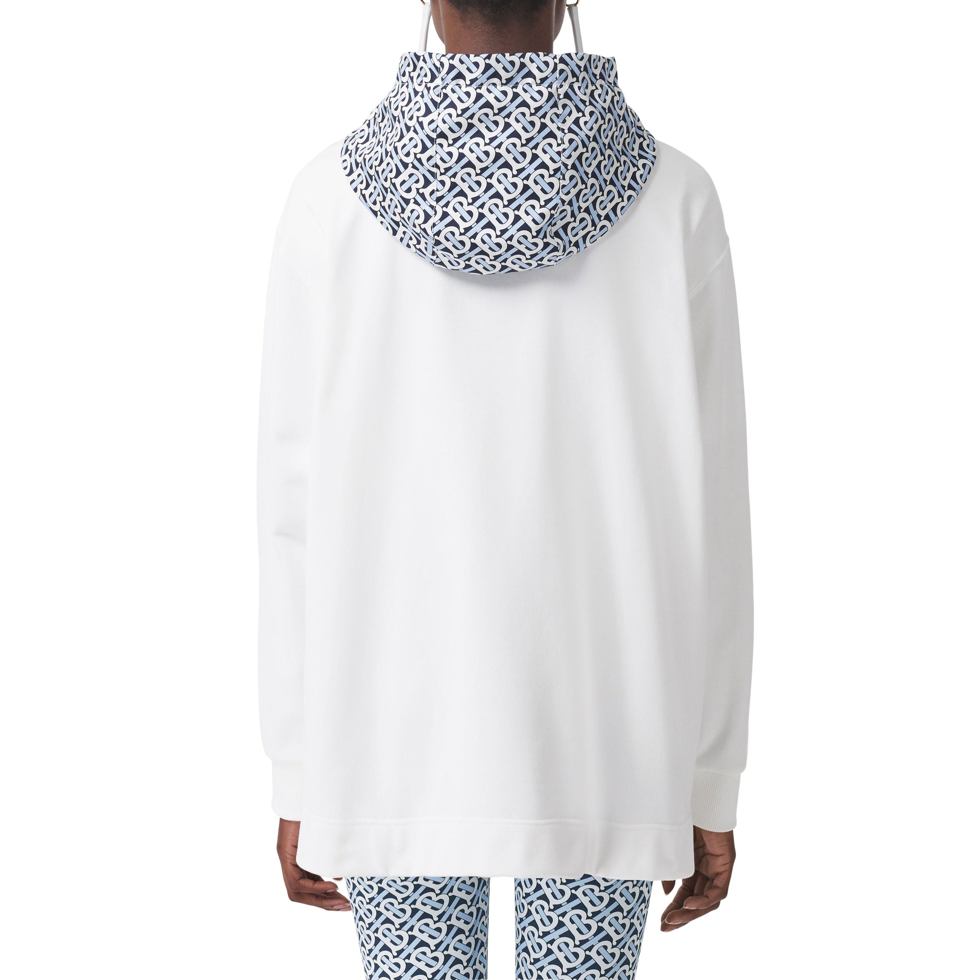 Hoodie oversize en coton Monogram - White