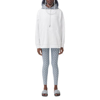 Hoodie oversize en coton Monogram - White