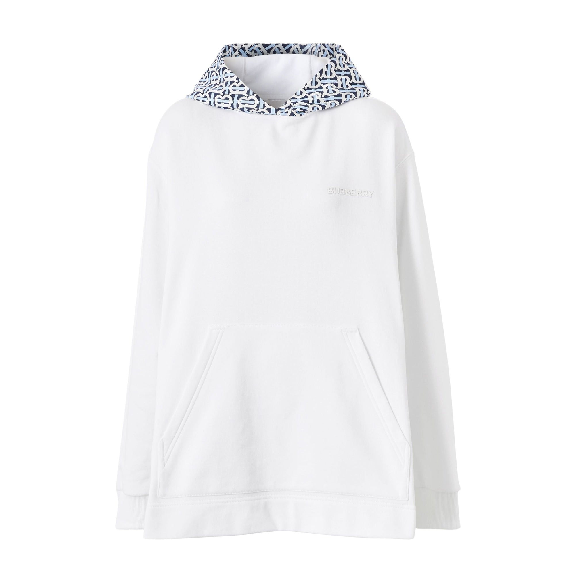 Hoodie oversize en coton Monogram - White