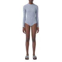 Body en jersey stretch Monogram - Cobalt Blue