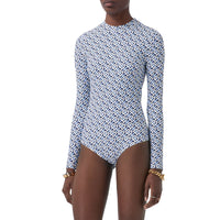 Body en jersey stretch Monogram - Cobalt Blue