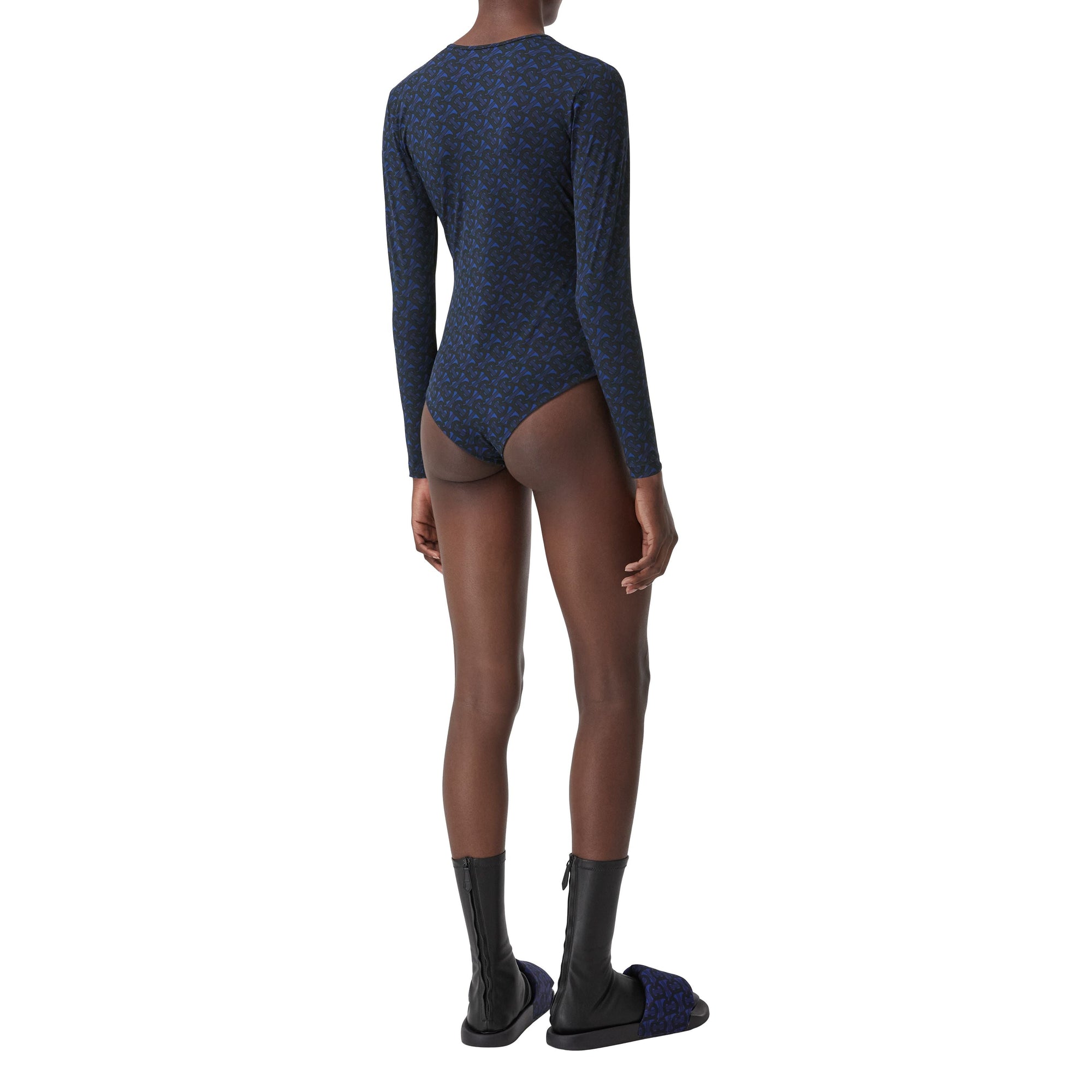 Body à col en V en jersey stretch Monogram - Deep Royal Blue