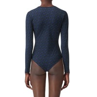 Body à col en V en jersey stretch Monogram - Deep Royal Blue